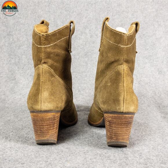 Matisse Galveston Ankle Booties Tan Suede Countrycore Cuban Heel Women's Size 8M - Picture 6 of 9